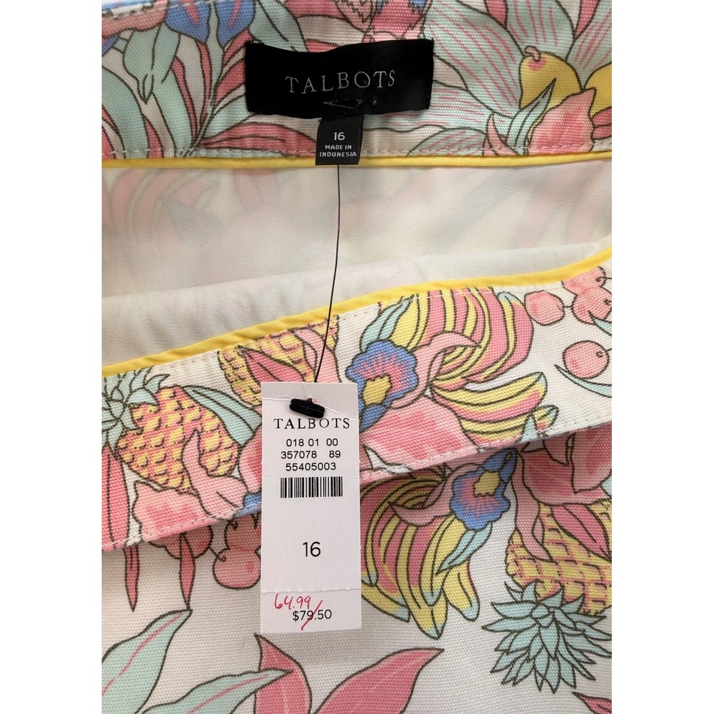 NWT Talbots Tropical Parrot Floral pencil Mini Skirt Size 16 pastel Resort - Picture 6 of 8